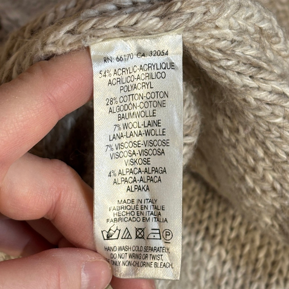 Anthropologie Moth Turtleneck Sweater Brown Beige Women’s Small Alpaca Blend - Picture 13 of 15